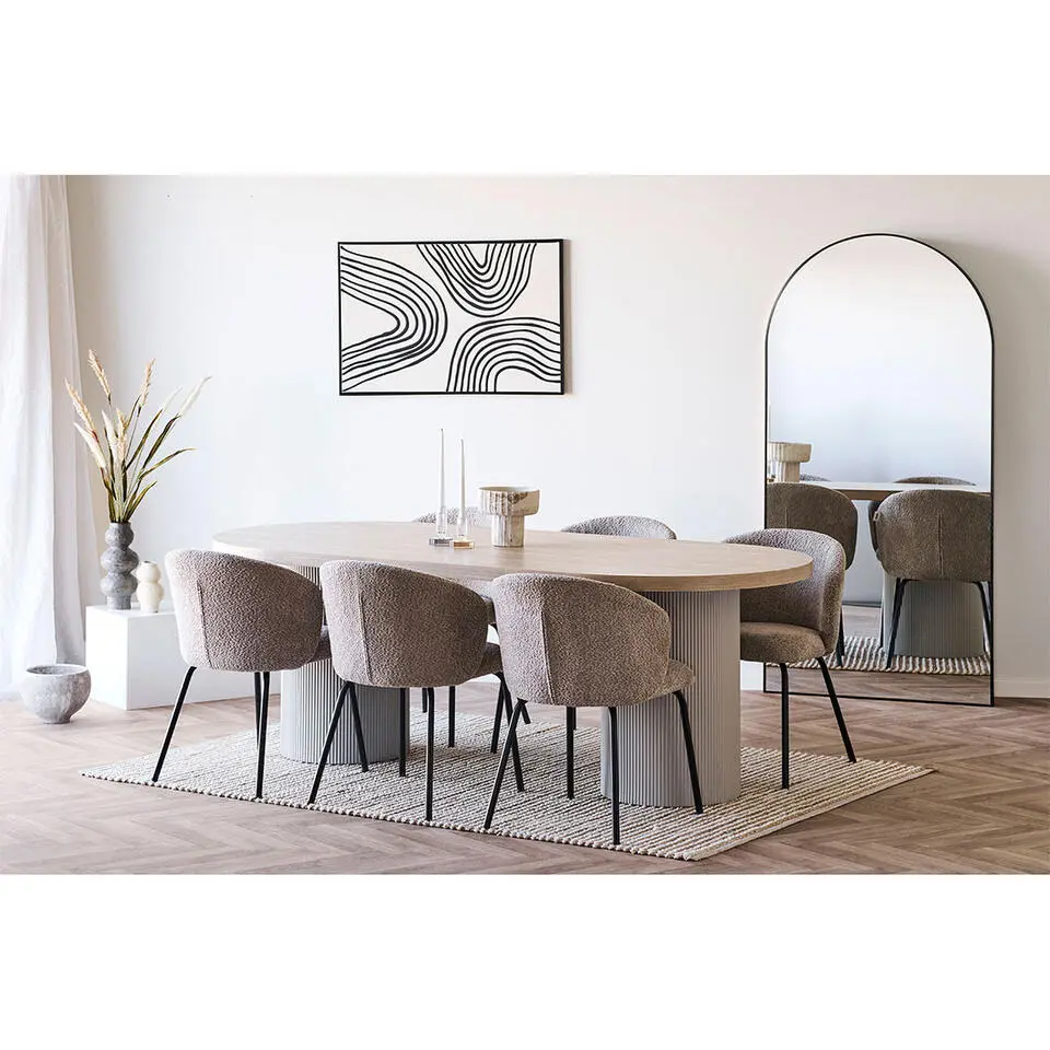 Eettafel Zand/Naturel - Deens Ovaal - 220x100x75cm - Solva