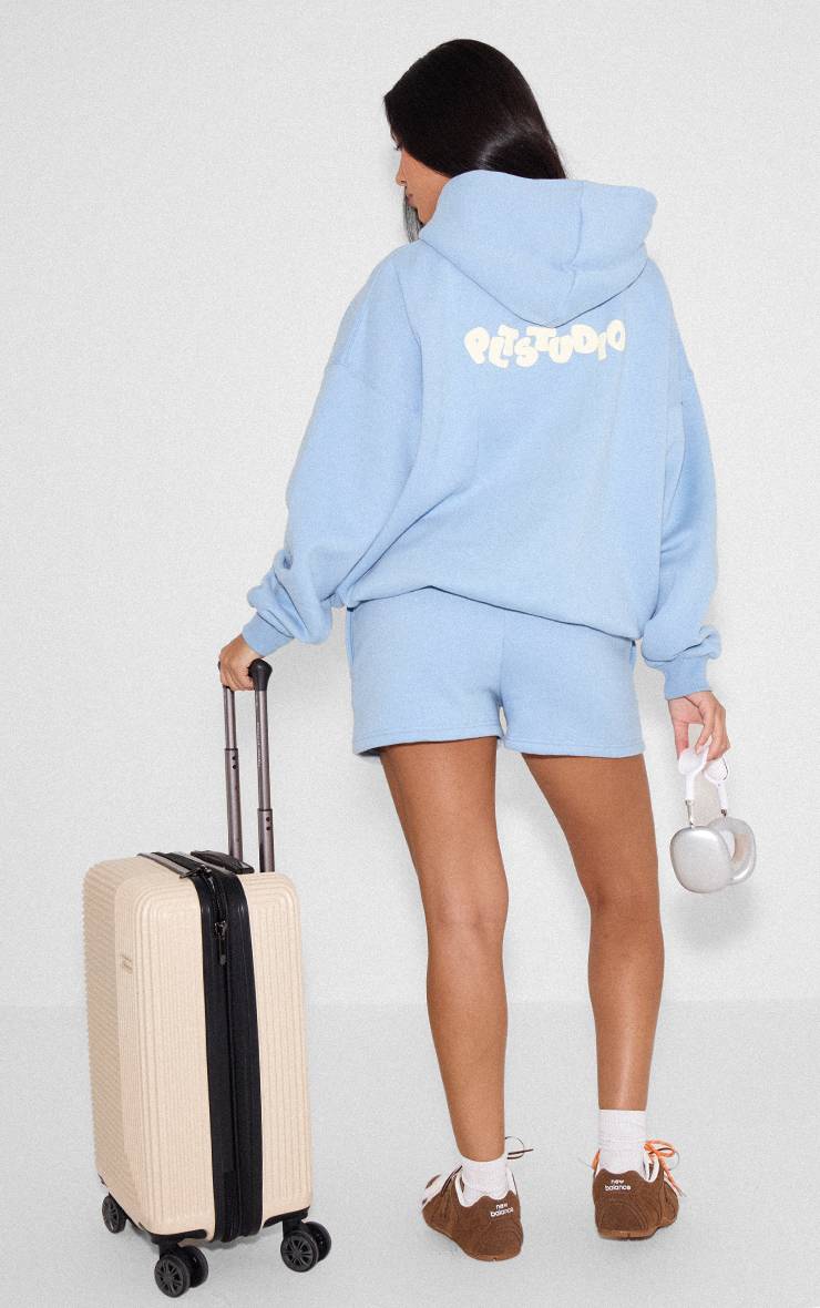 Bleu Layette Short De Jogging À Cordon Avec Logo En Relief Plt Studio