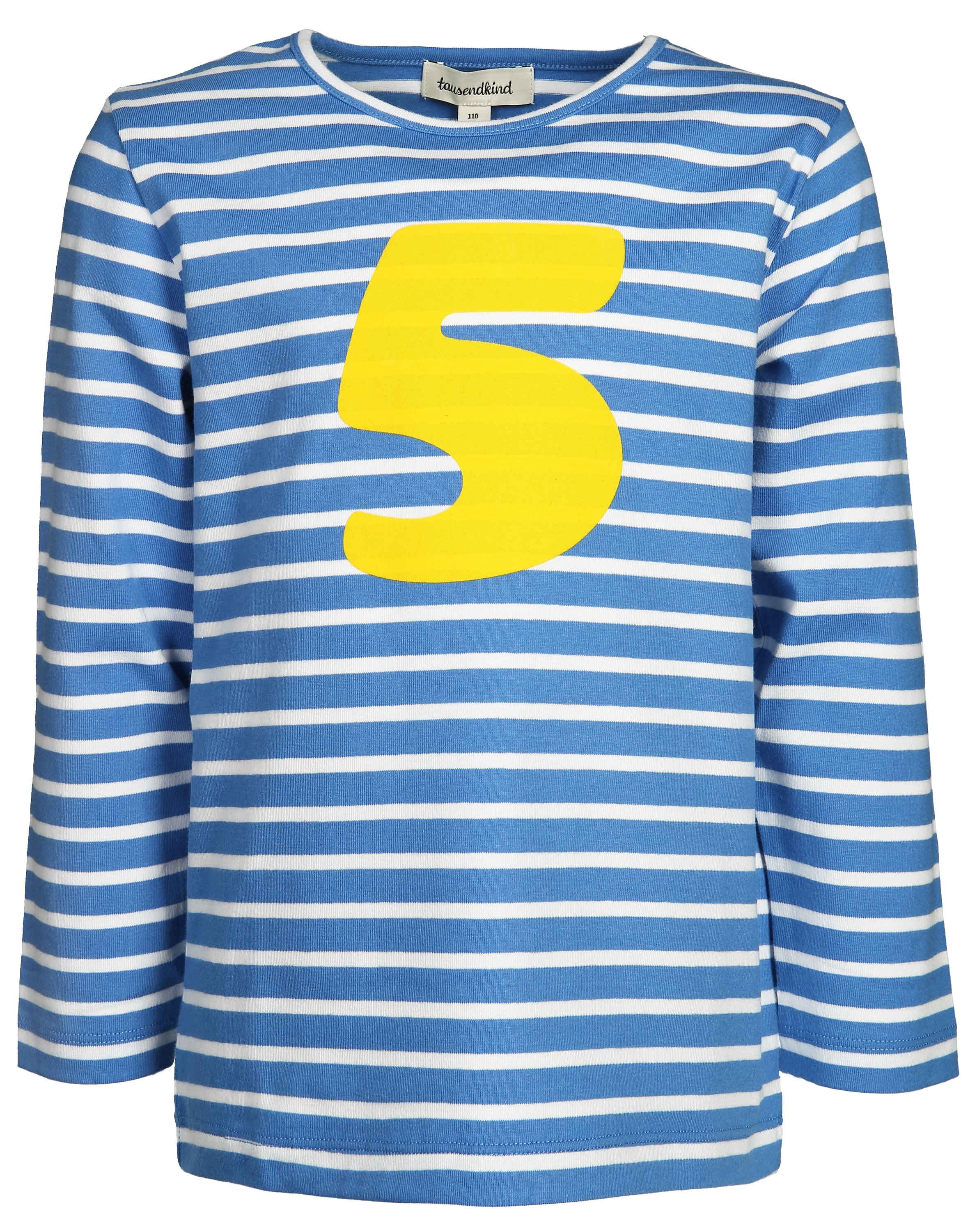 Langarmshirt 5 JAHRE gestreift in blau/weiß