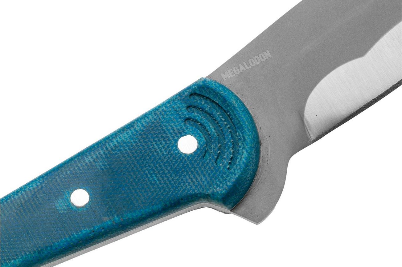 Condor Megalodon CTK823-3-SK, Blasted Satin Sandvik 14C28N, Blue Micarta vaststaand mes