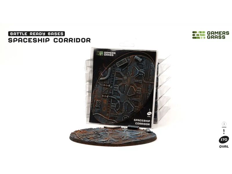 GamersGrass Spaceship Corridor oval 170 mm (x1) Hochwertige Bases für den Miniaturenbau