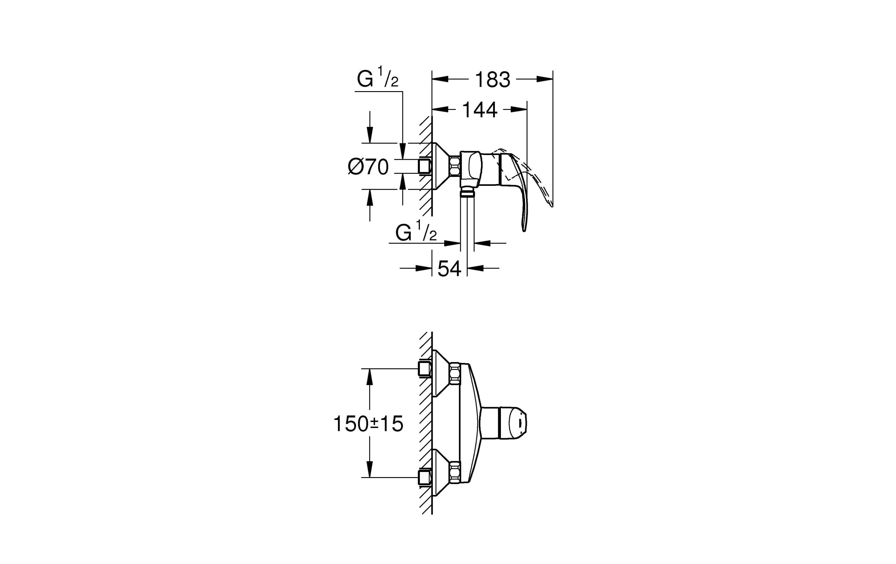 Duscharmatur Eurosmart 1/2