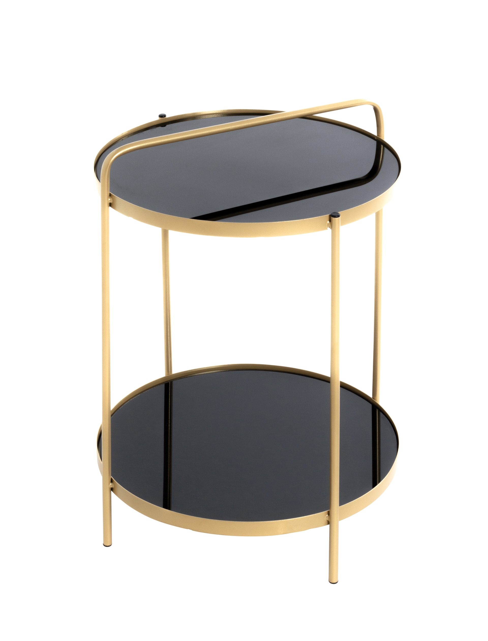 Beistelltisch 38 x 38 cm schwarz/goldfarbig