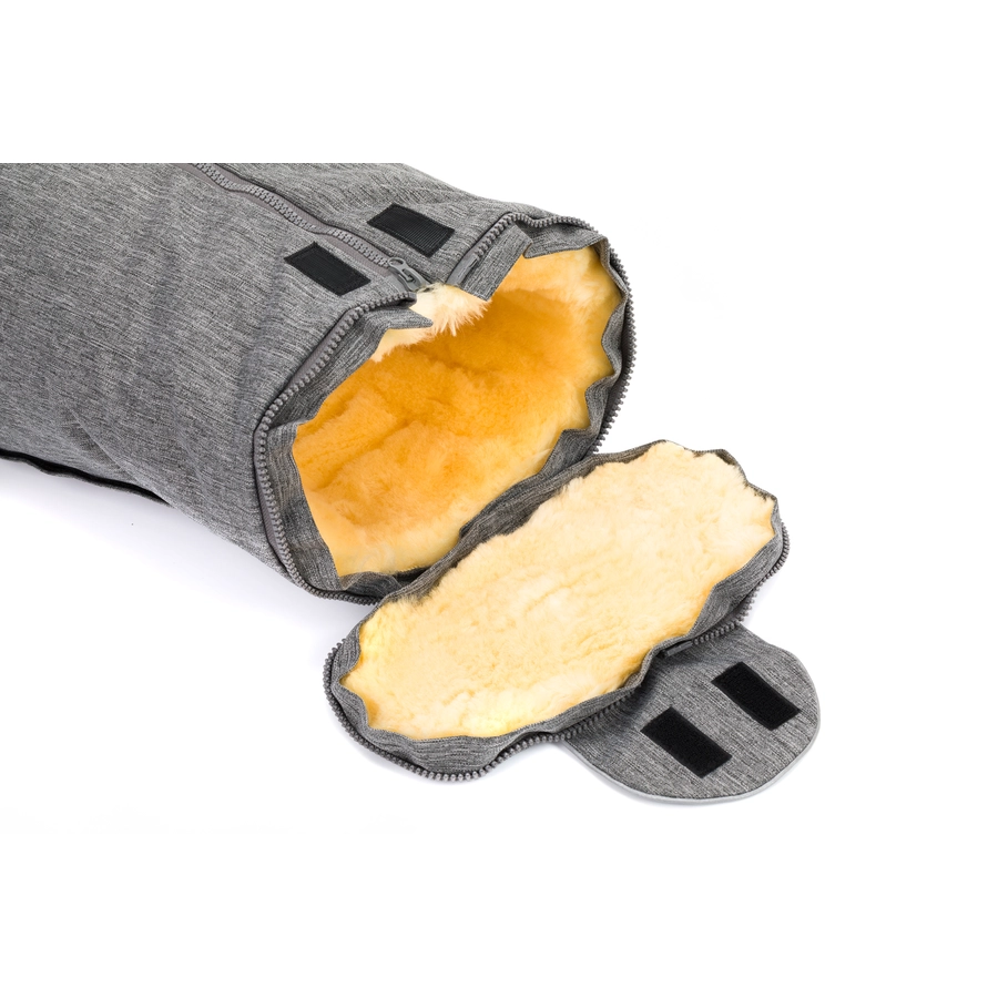 fillikid Winterfußsack Pamir für Babyschale Echtfell Hellgrau Melange