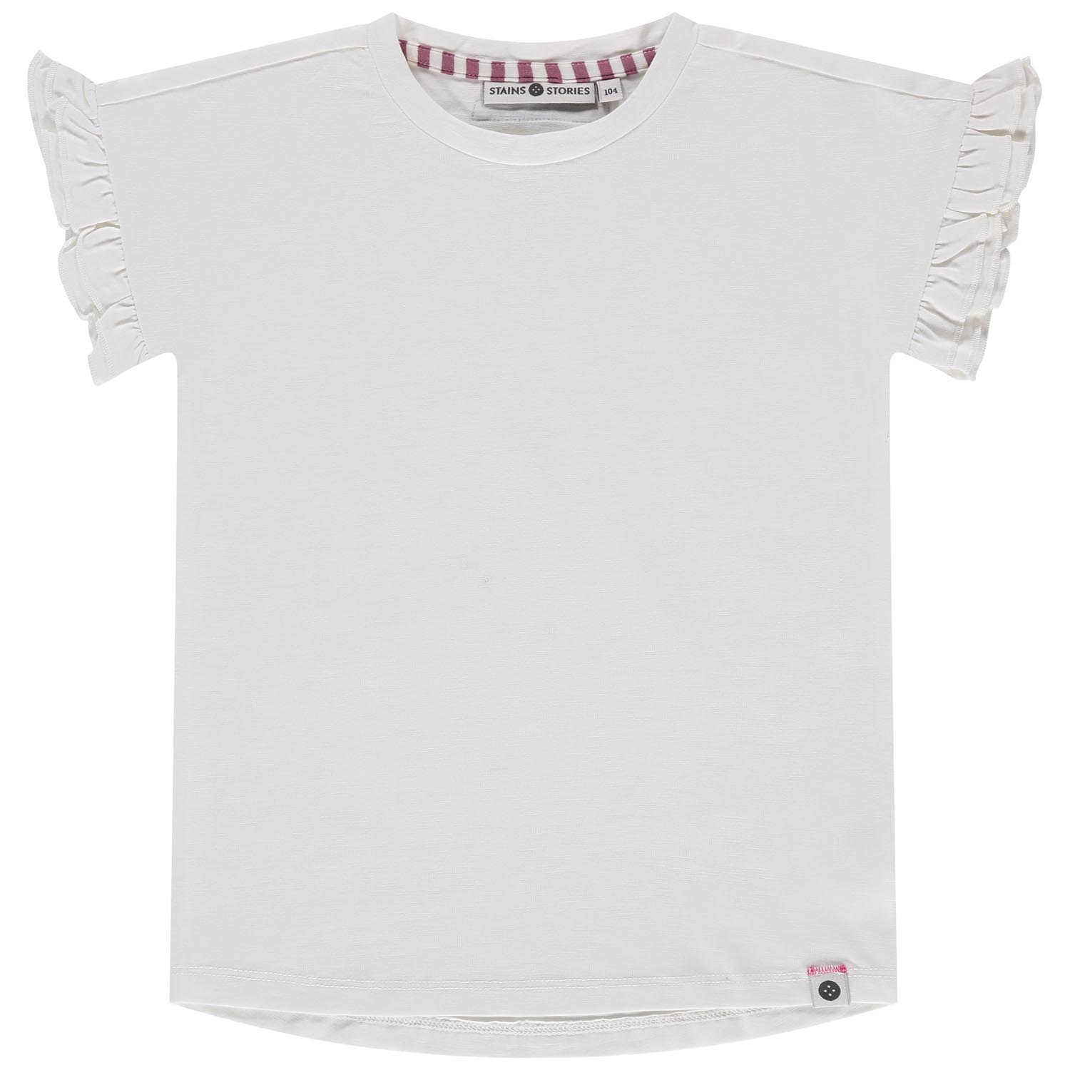 Stains & Stories peuter T-shirt korte mouwen effen wit