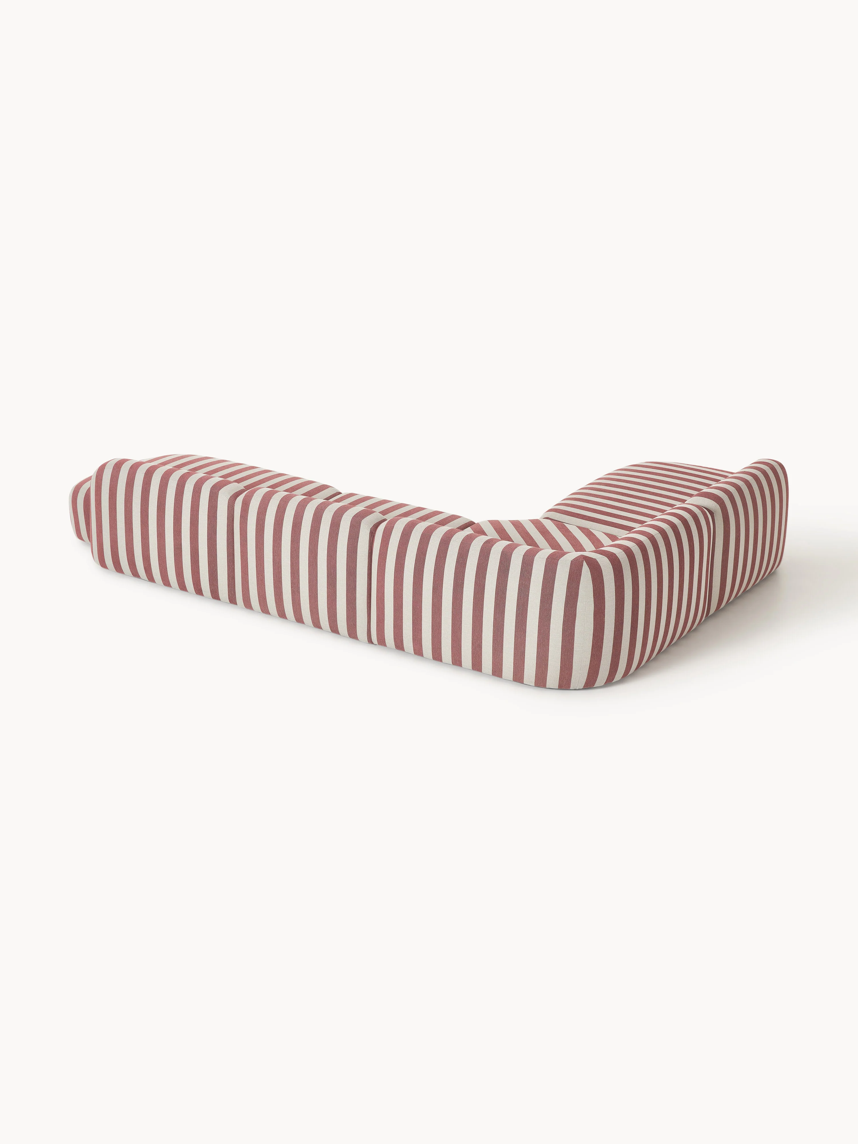 XL modulaire gestreepte hoekbank Wolke met chaise longue