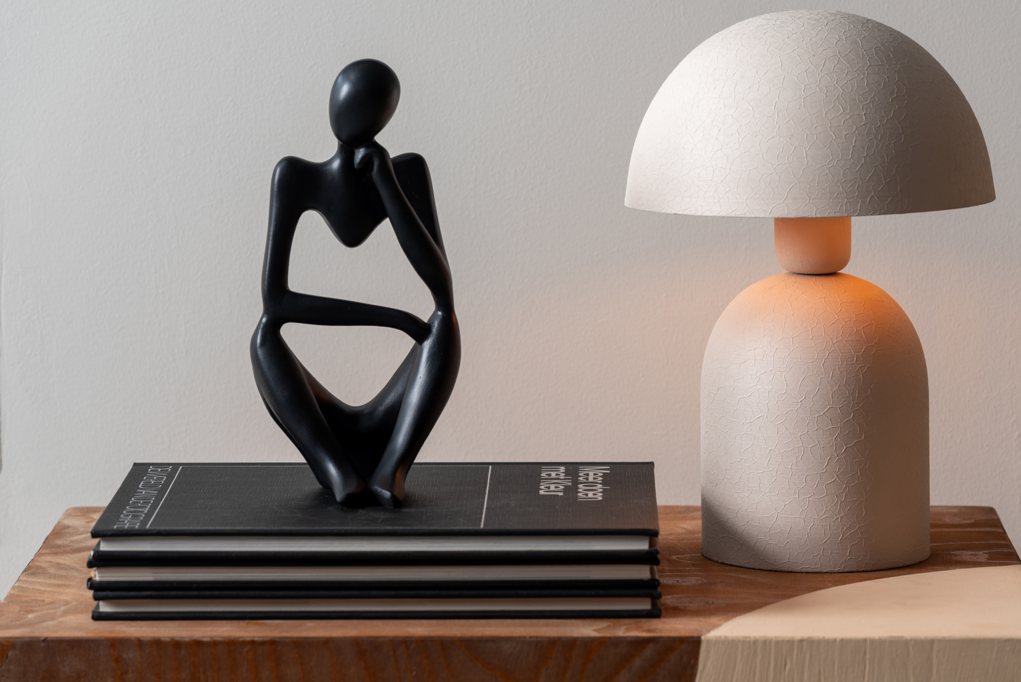 Table lamp Boaz iron textured warm grey