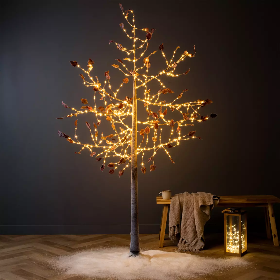 Arbre lumineux 600 LED (H210 cm) Peuplier Elissa Blanc chaud