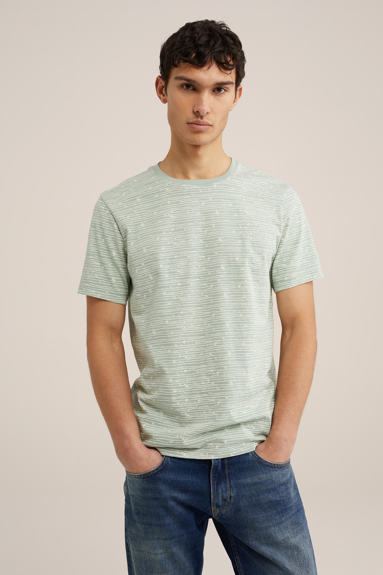 T-shirt met dessin WE Fashion Mintgroen
