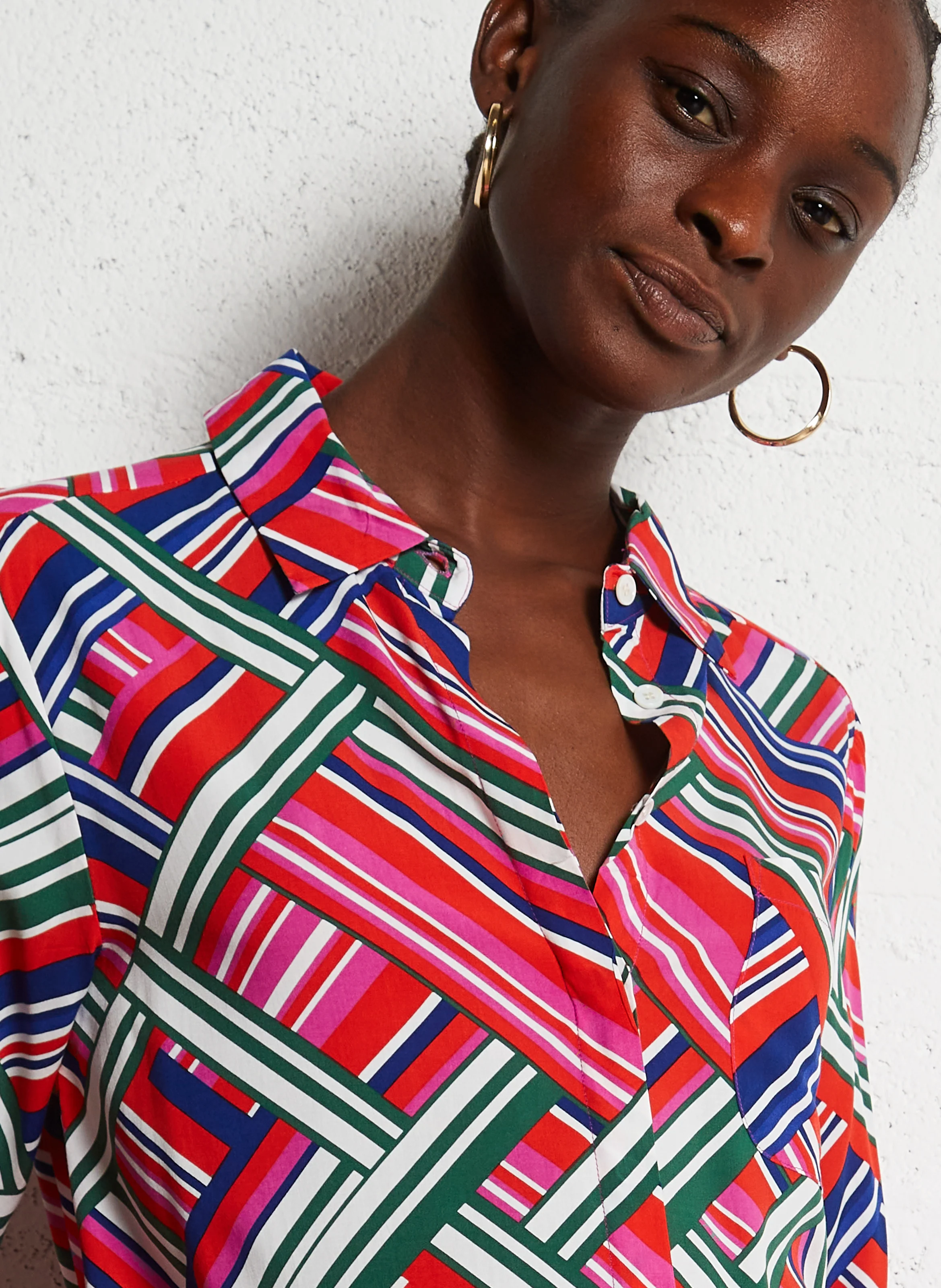 CARLI - Chemise col classique droite imprimée | Multicolore