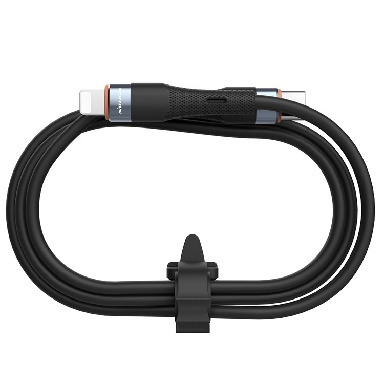 (1.2m) 27W USB C auf Lightning Silikon Ladekabel Fast Charge Datenkabel - Schwarz