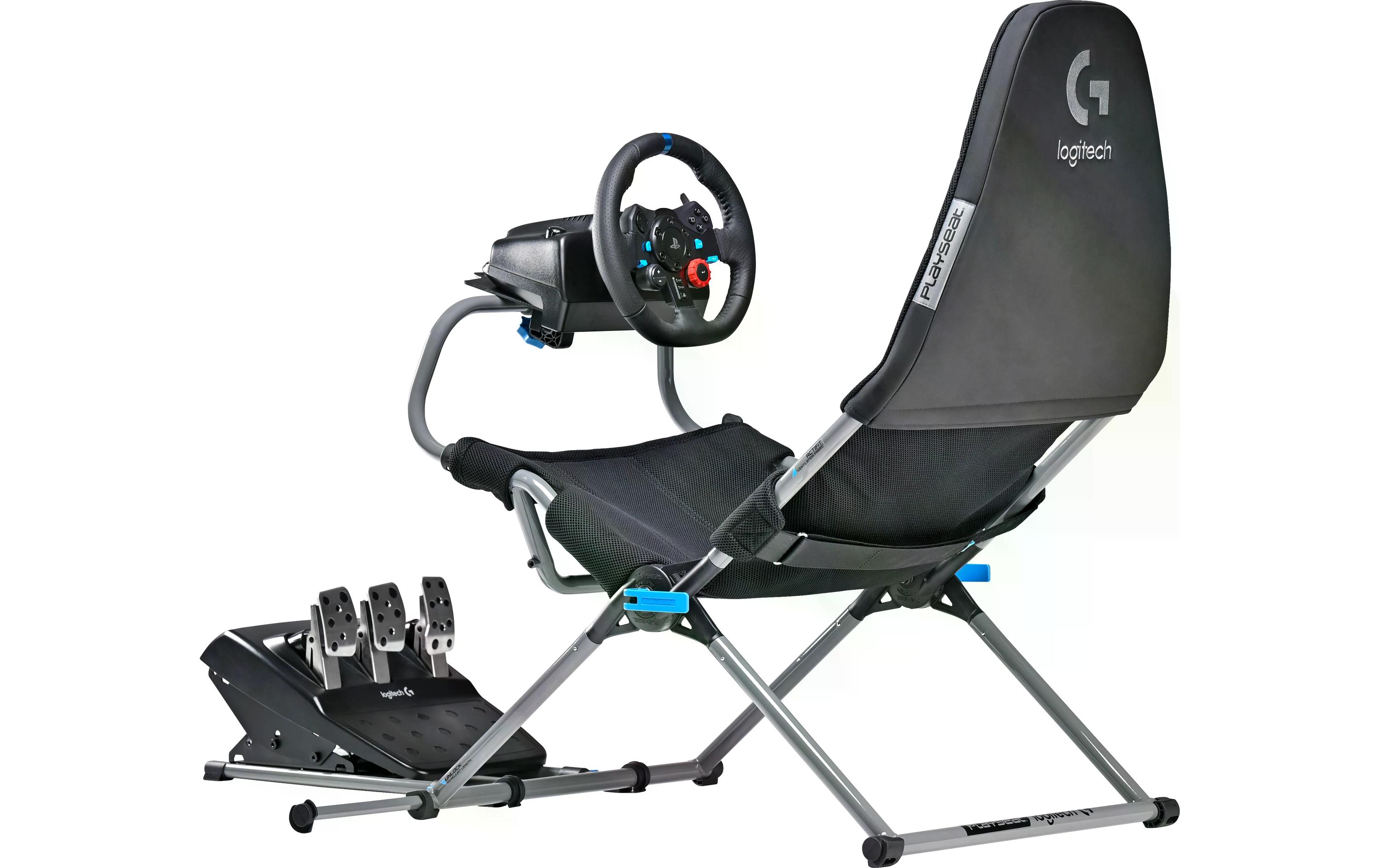 Challenge X – Logitech G Edition Grau/Schwarz<br>Gaming-Stuhl mit zusammenklappbaren Design