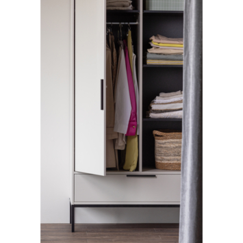 WOOOD kledingkast Adam 2-deurs dust grenenhout 200 x 100 x 53 cm