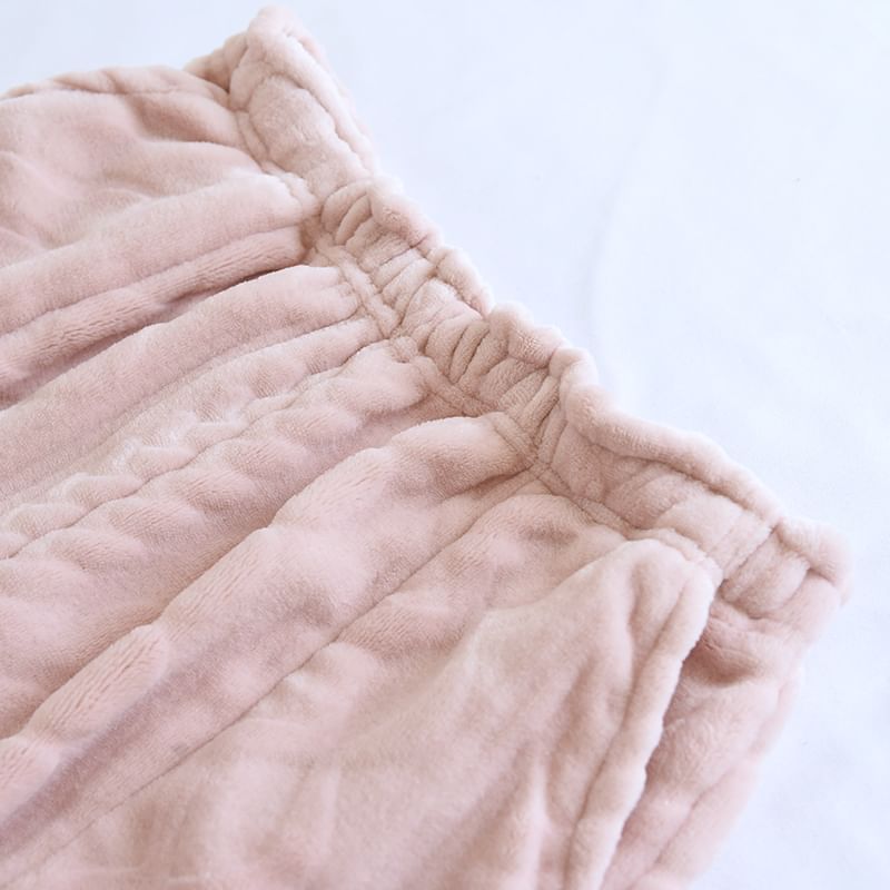 Dogini - Effen fleece pyjamabroek met elastische taille