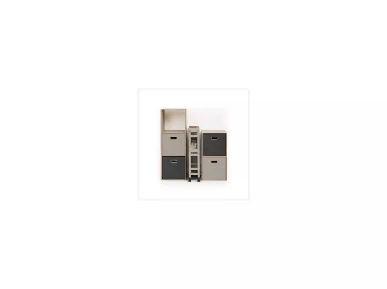 Desserte roulante 3 niveaux Beige Lin H 75 cm idéale pour les petits espaces