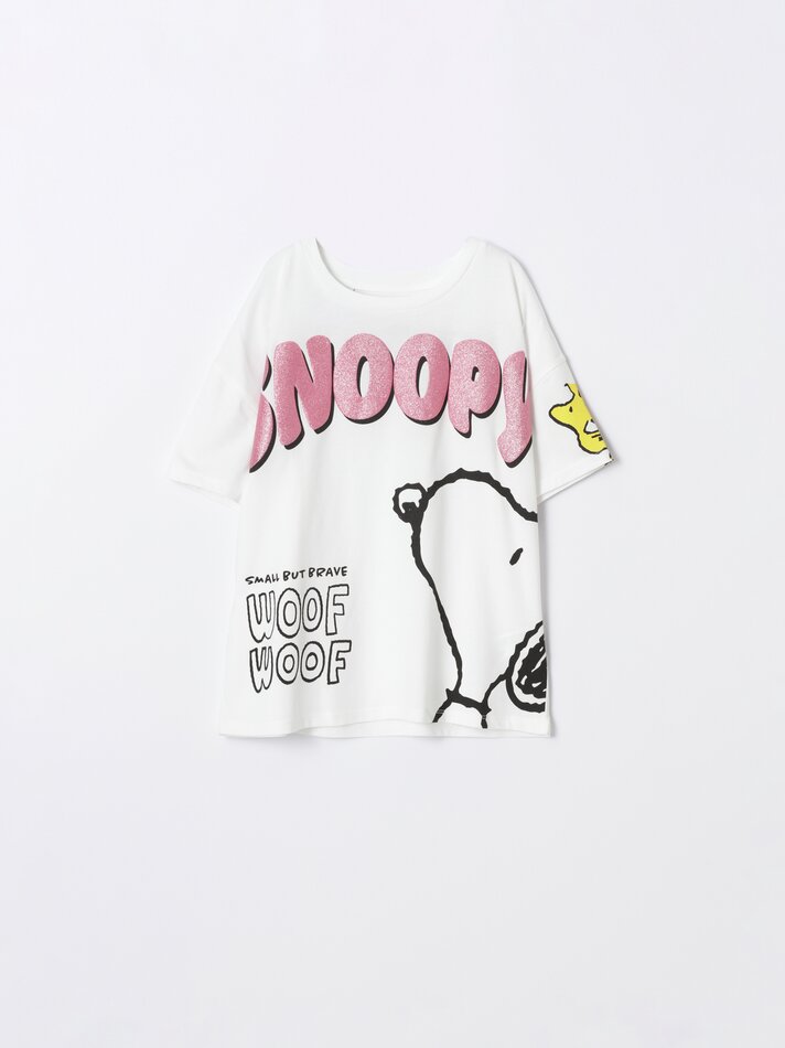 Camiseta Snoopy Peanuts™ com estampa maxi - Off White