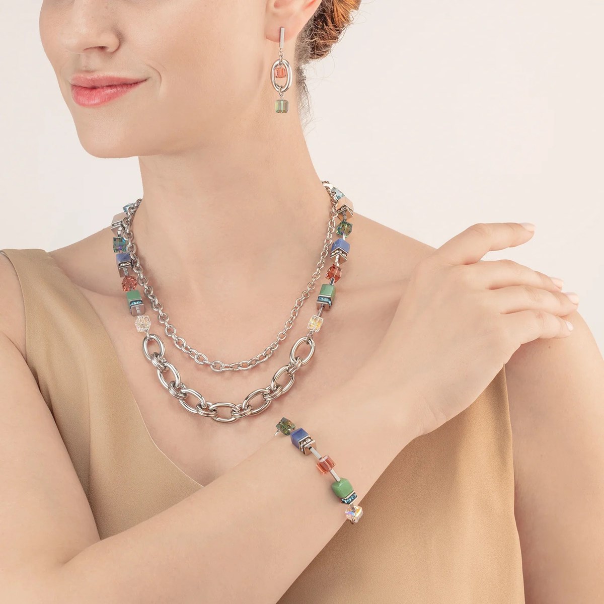 Bracelet Coeur de Lion Statement Precious ChunkyChain Multiwear