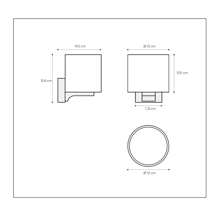 Lucide Jenno wandlamp 33W zwart