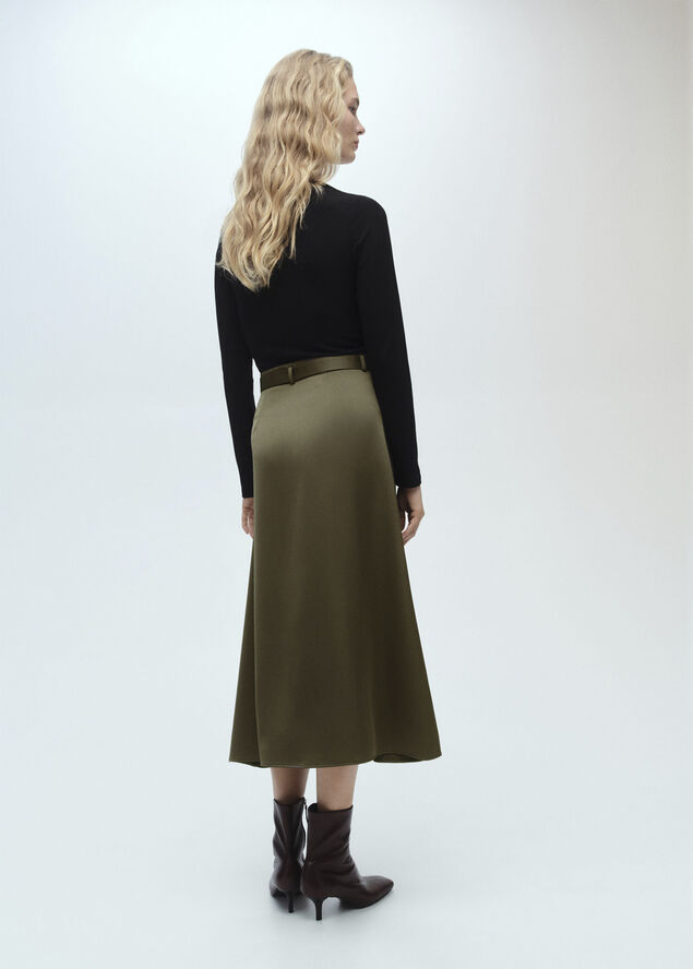 MANGO Combined satin effect dress Beige - khaki