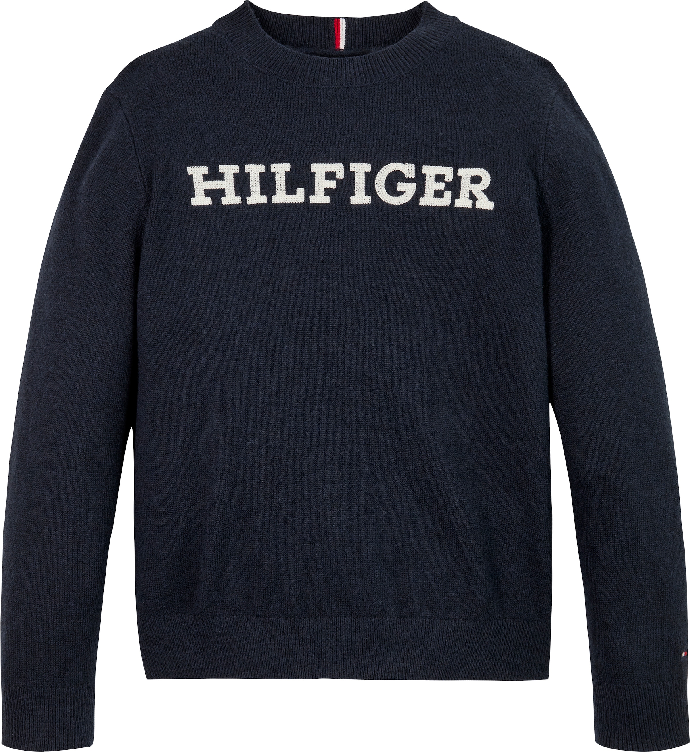Tommy Hilfiger Strickpullover »MONOTYPE REGULAR SWEATER« mit aufgesticktem Logo