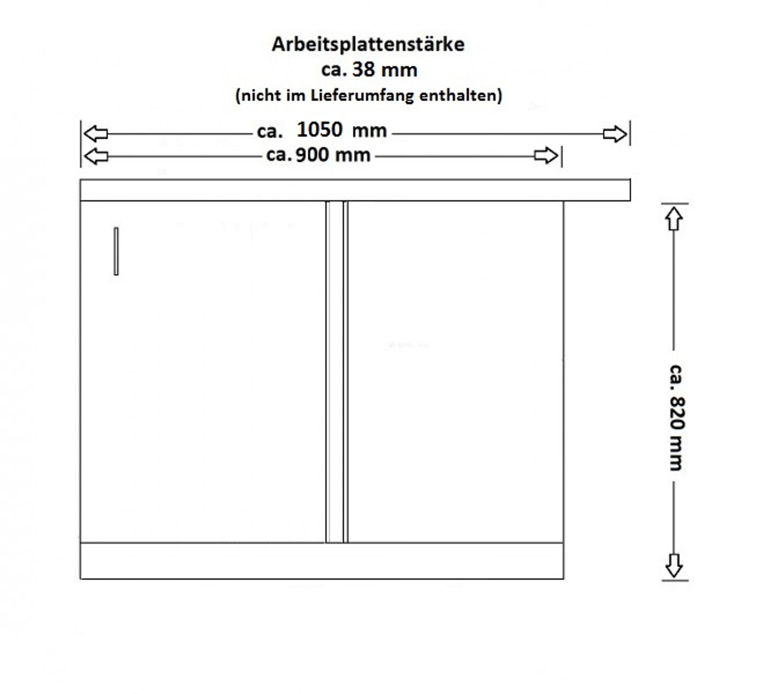 Eckschrank 105cm Stilo Grau Küchenzeile Küchenblock Küche Landhaus Einbauküche