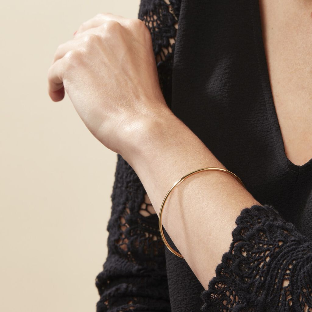 Bracelet Jonc Cynthia Fil Rond Lisse Or Jaune