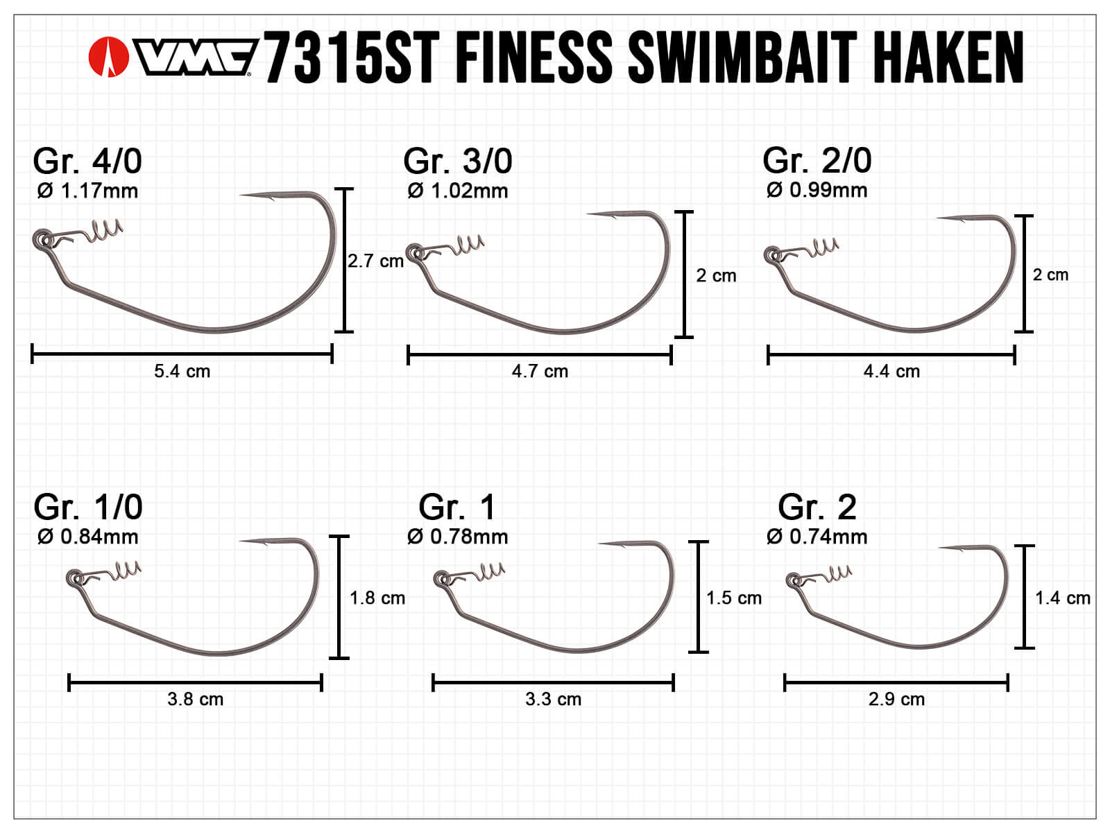 VMC Weighted Finess Swimbait Haken Gr. 1 (1.5g)