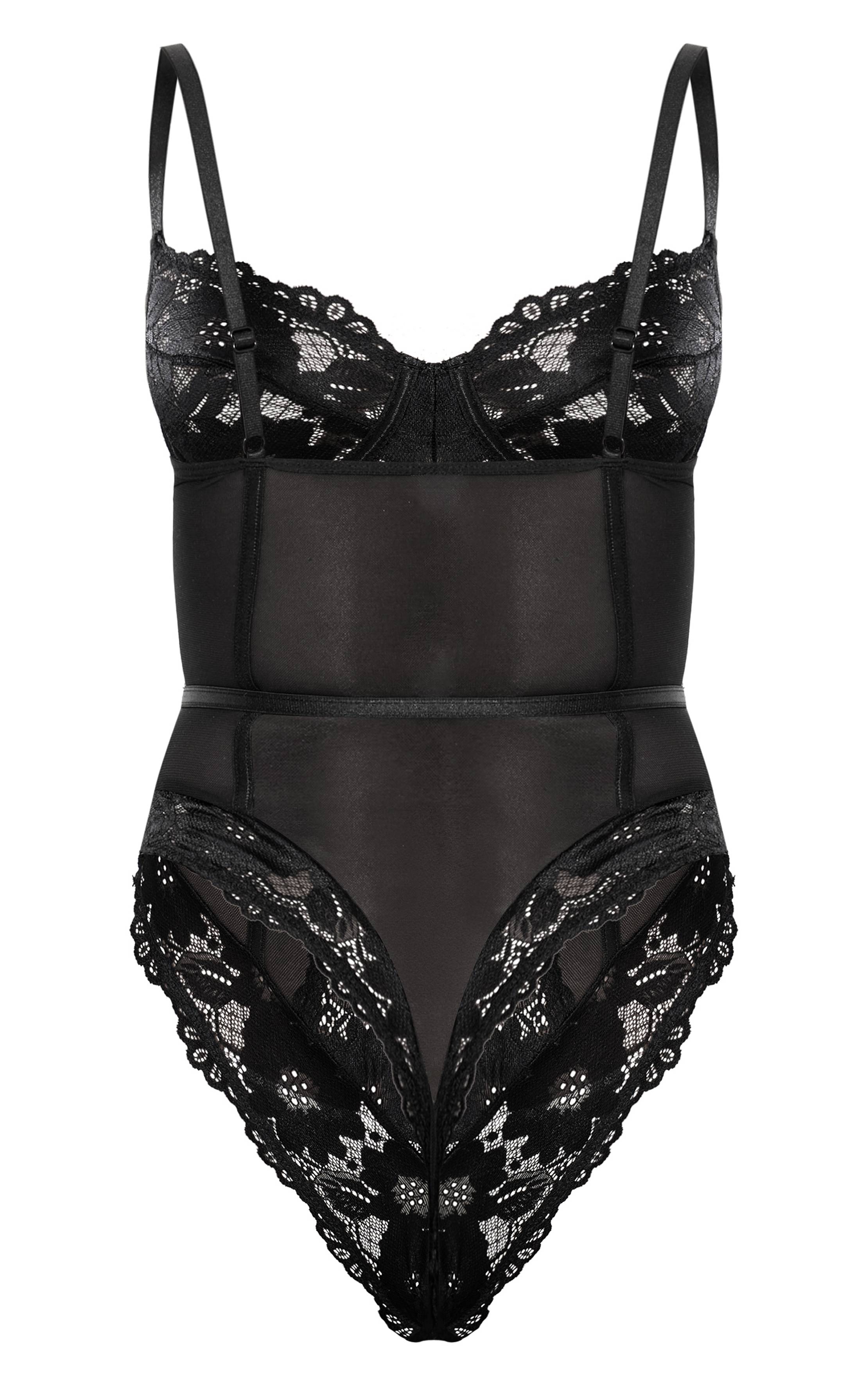 Noir Body Cage En Dentelle Avec Armatures