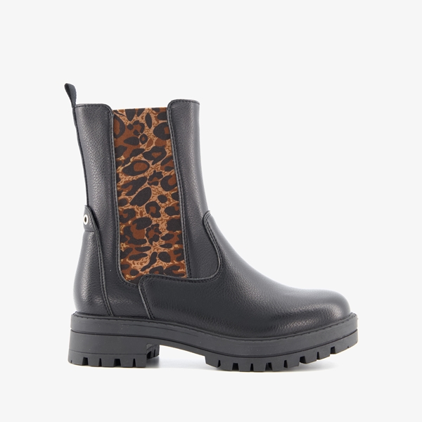 Blue Box meisjes chelsea boots met luipaardprint