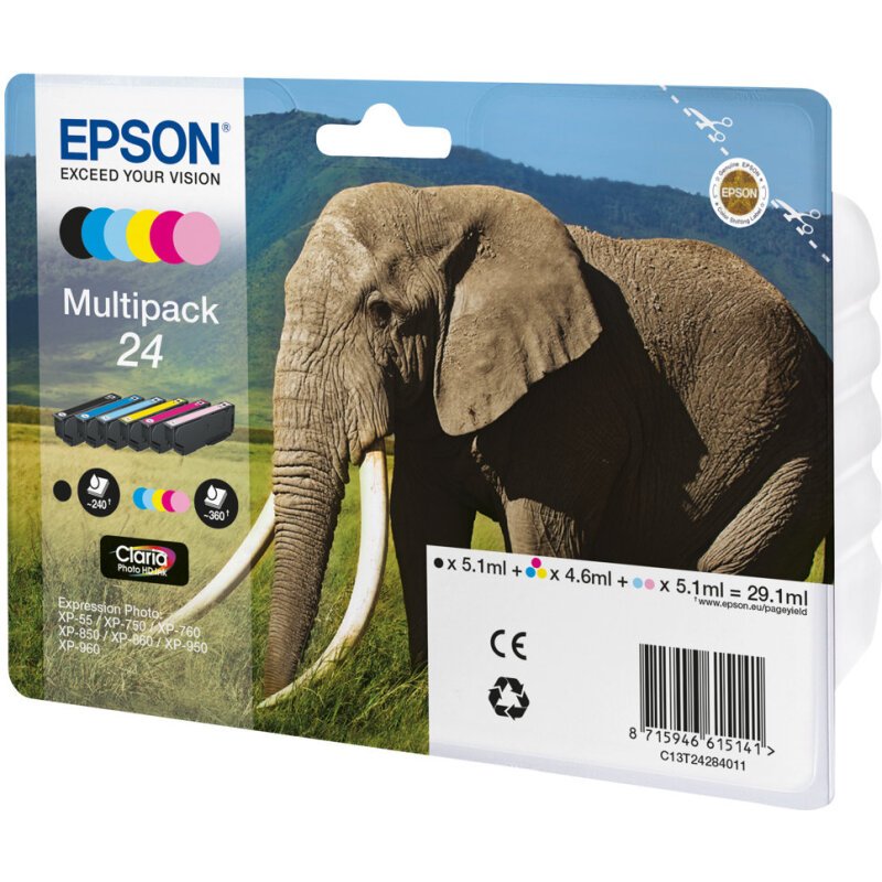 Epson Elephant Multipack 6-colours 24 Claria Photo HD Ink