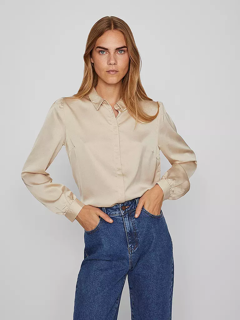 VILA Bluse VIELLETTE beige