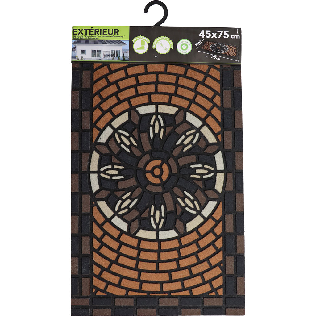 Tapis d'entrée extérieur vitrail 45x75cm