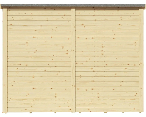 Bertilo Timmo 2 tuinhuis met vloer, 251 x 137 cm, natuurlijke afwerking