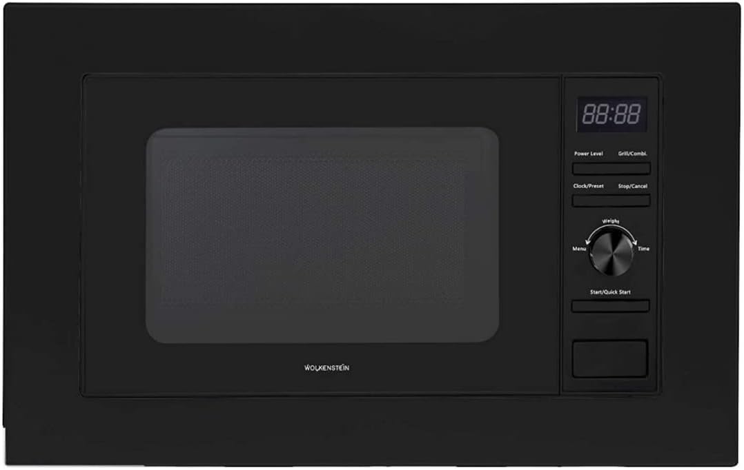 WOLKENSTEIN WMW800-20GB I 800W Mikrowellenleistung I 20L Garraum I 6 Leistungsstufen I 9 Garprogramme IAuftaufunktion I Metall-Gehäuse I Drehteller (24,5cm) I LED-Display I Kindersicherung I Schwarz