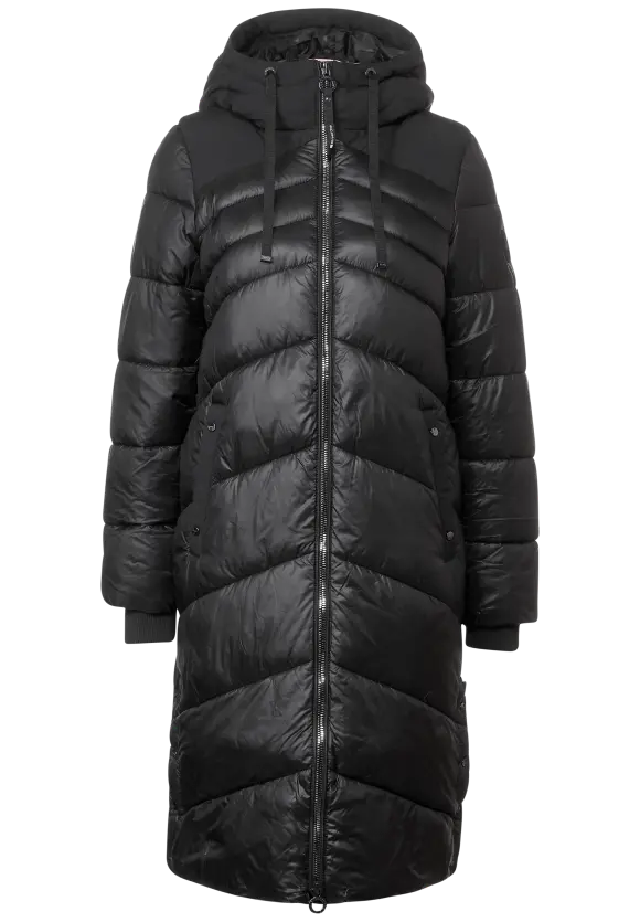 Materialmix Wintermantel - Black