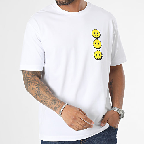 Tee Shirt Oversize Large Smile Blanc