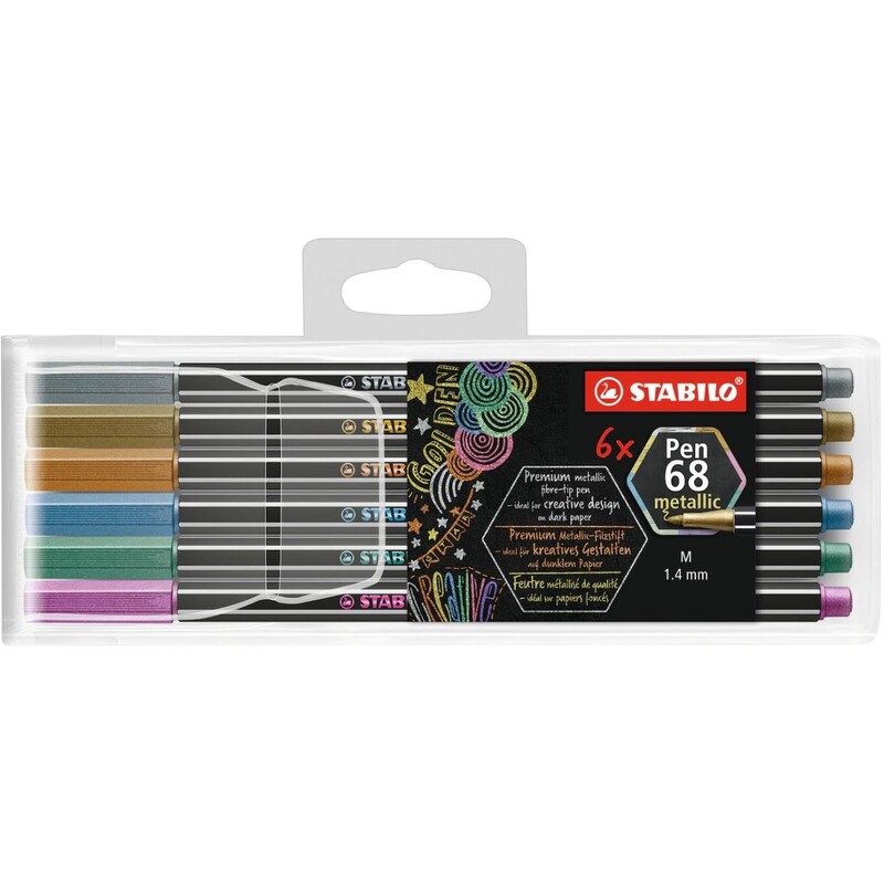 Stabilo Faserschreiber Pen 68 metallic, 6er Etui, assortiert