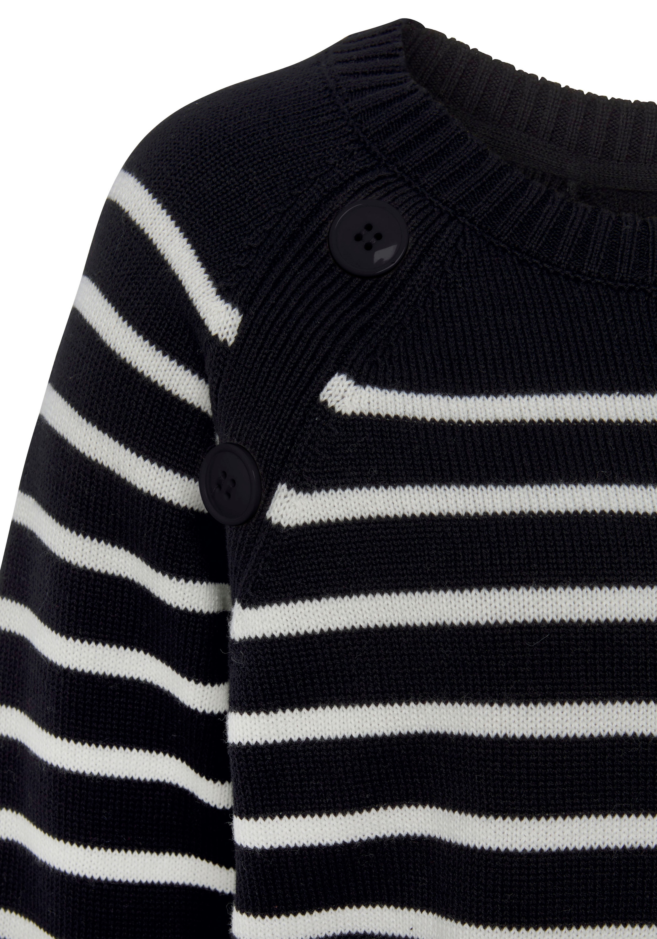 Vivance Streifenpullover , mit Zierknöpfen, Streifenoptik, Strickpullover, modisch