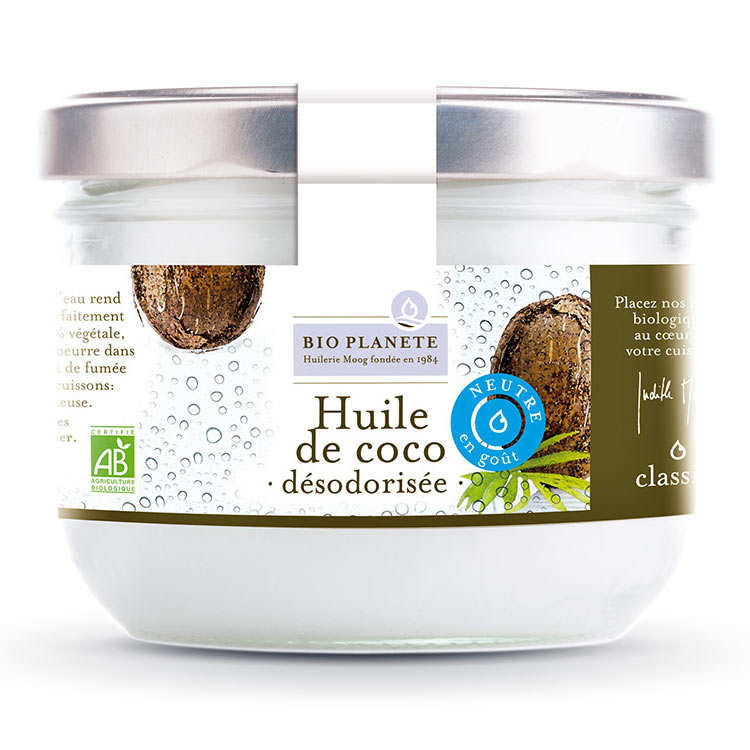 Huile de coco bio désodorisée