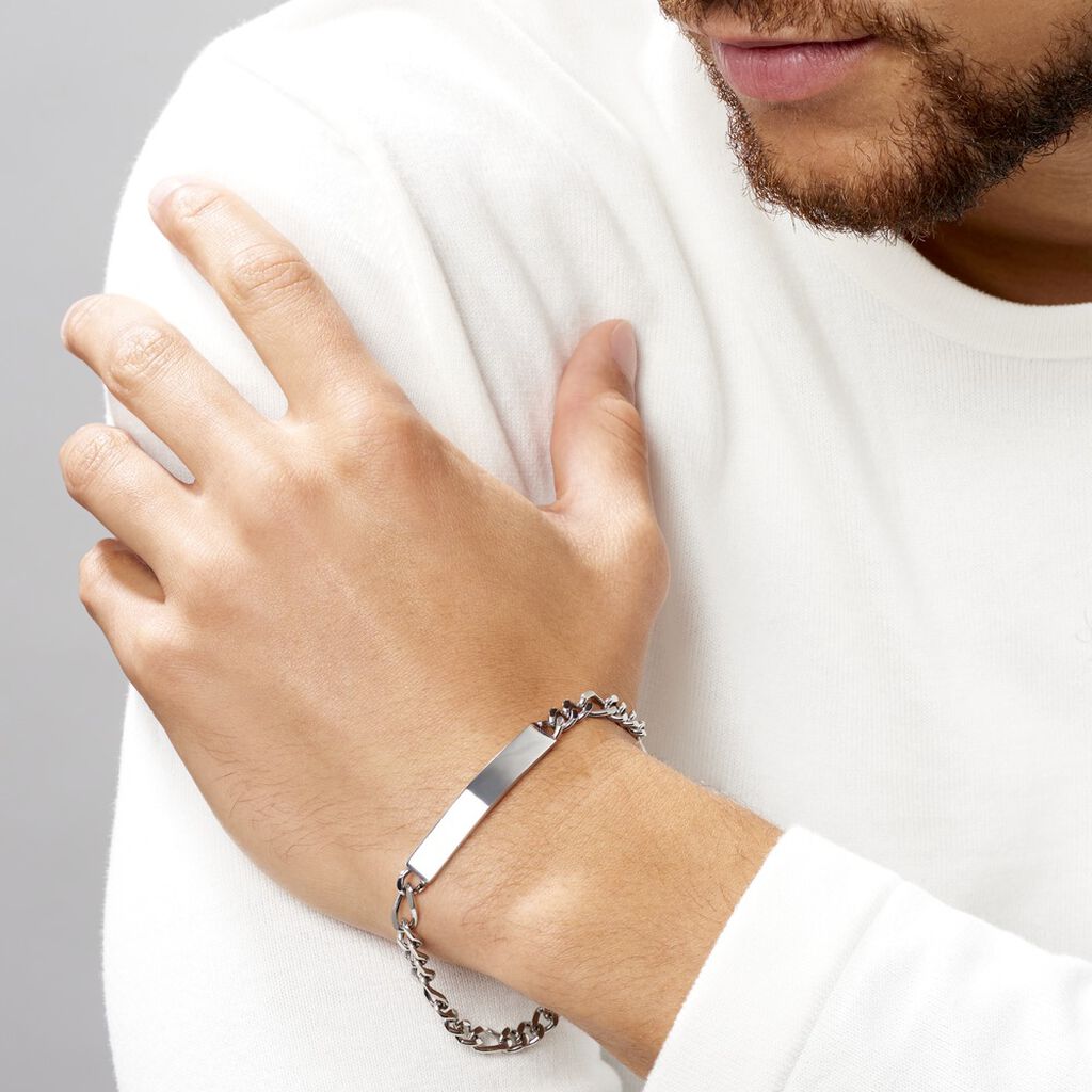 Bracelet Identité Acier Blanc Jimmy