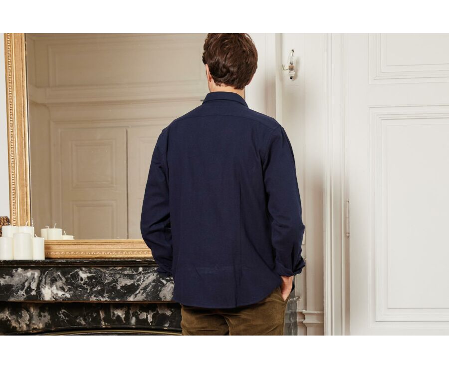 Surchemise en flanelle Navy - ANGELIN