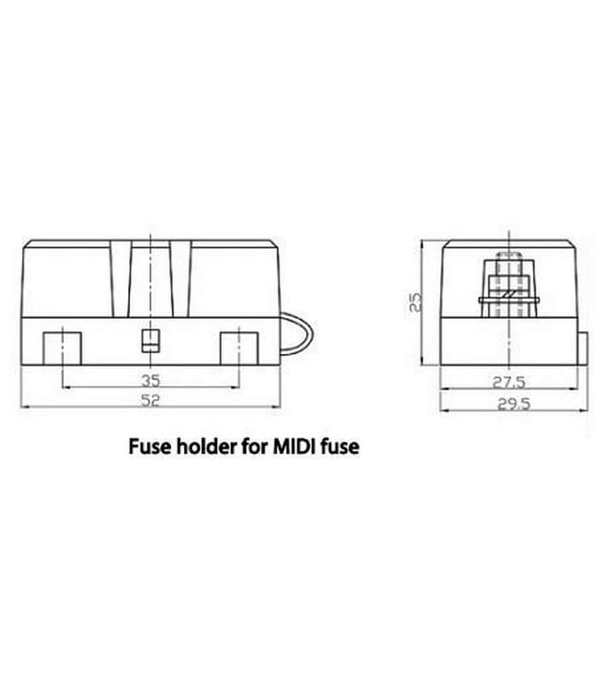 Victron MIDI-Sicherungshalter Einzel-Sicherungshalter mit Fenster für Midi-Sicherungen