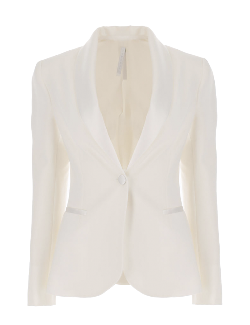IMPERIAL BLAZER FEMME À REVERS SATINÉ BLANC