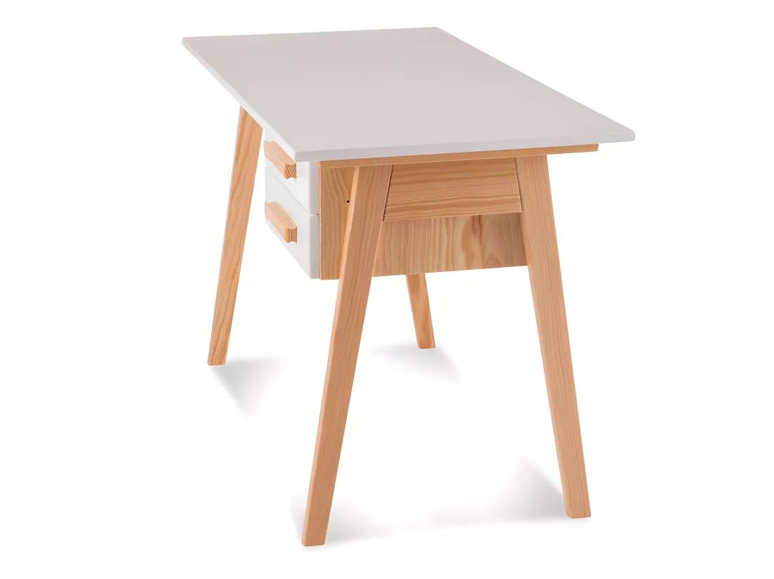 Chambre enfant complète (90*190) Bois massif Blanc - COSETTE