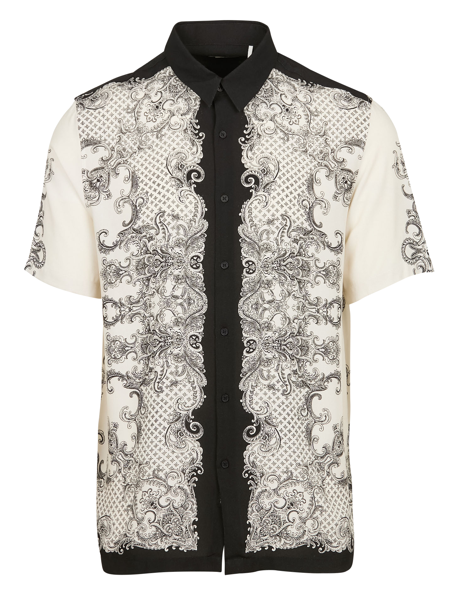 Chemise col classique imprimée| Noir