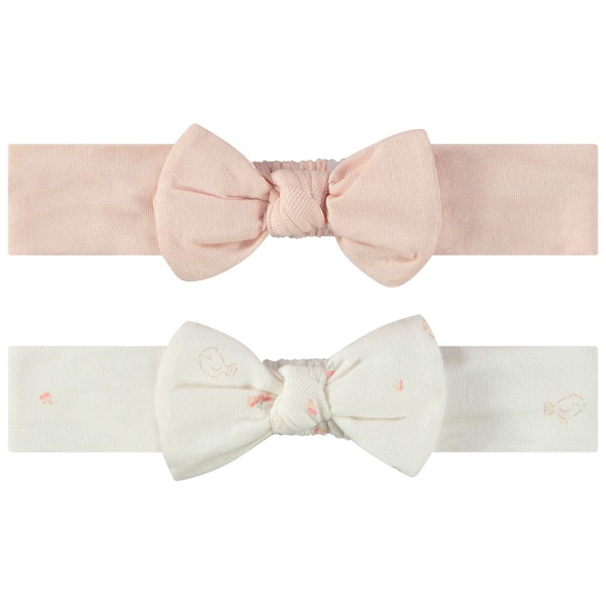 Lot de 2 bandeaux à nœud pour bébé fille - Rose