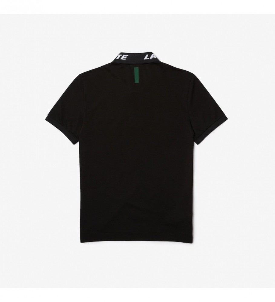 Camisa polo Lacoste Slim Fit em piqué elástico preto