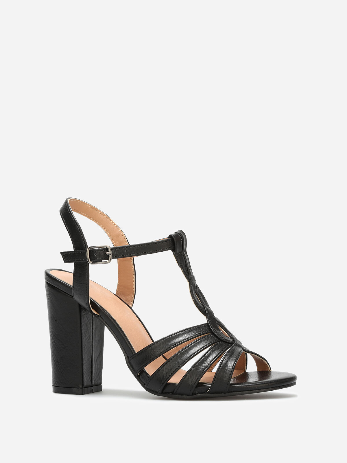 Sandales à brides torsadées- Noir