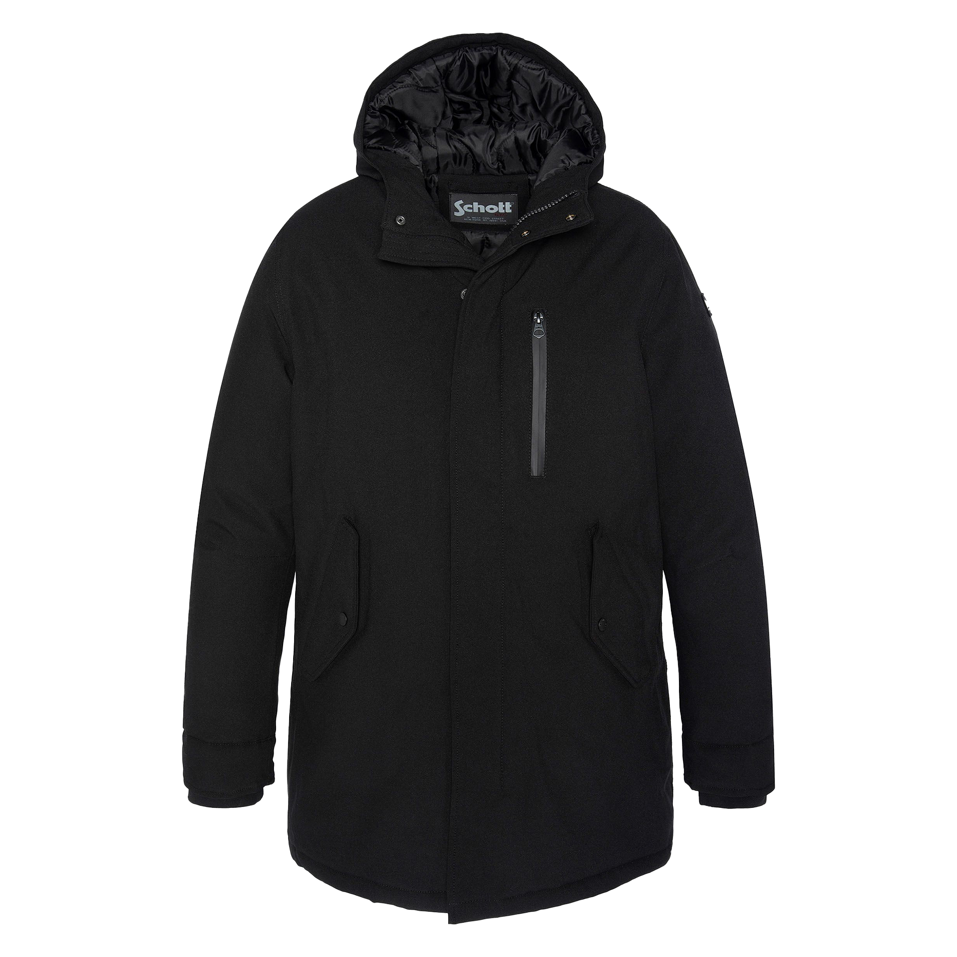 Parka col montant à capuche | Noir