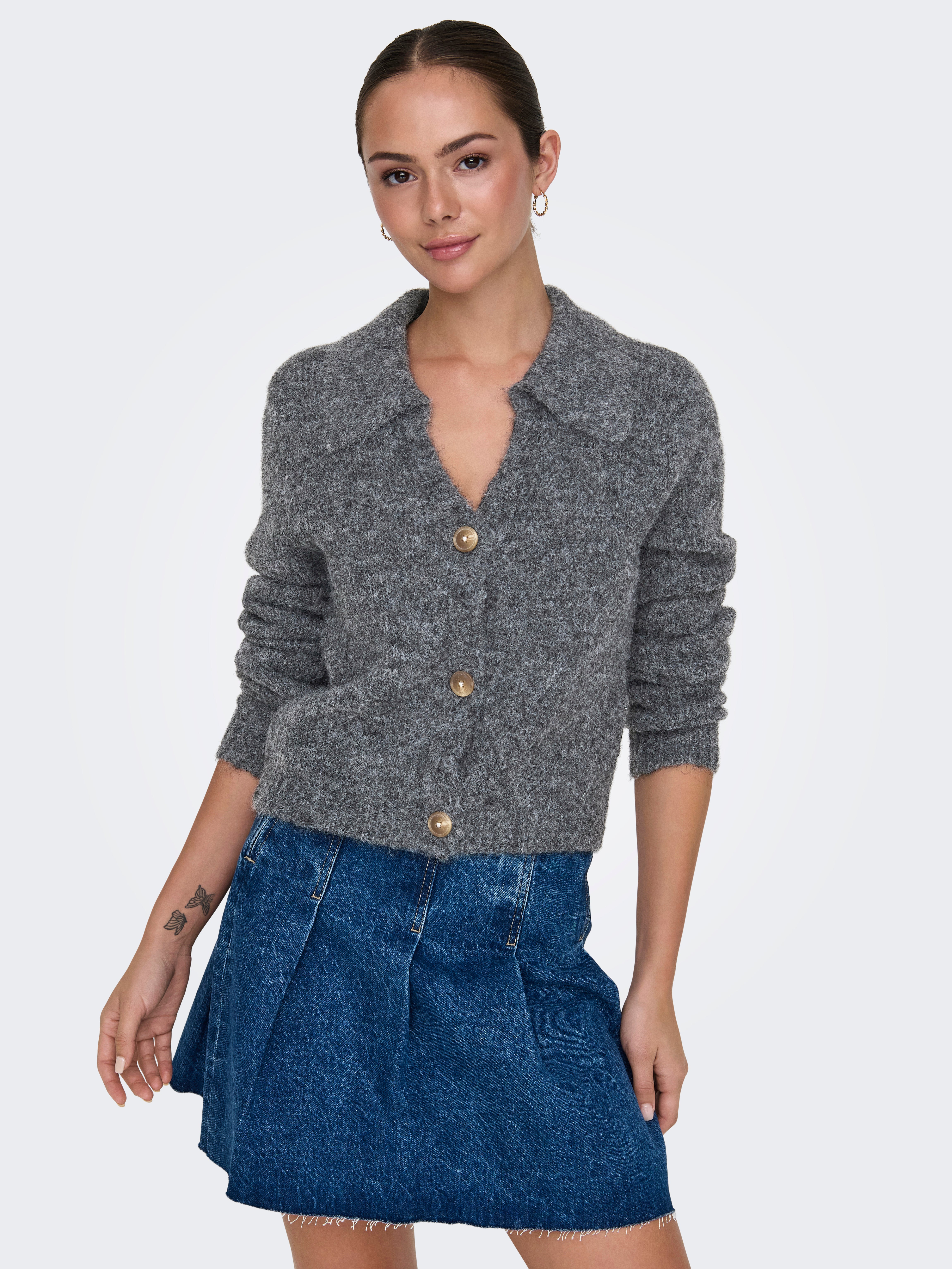 JDYZOEY Strickjacke Dark Grey Melange